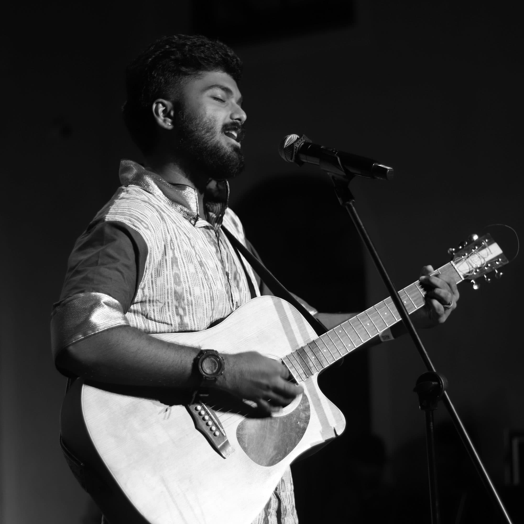 Ajay Nathan singing at Sabha, Bangalore